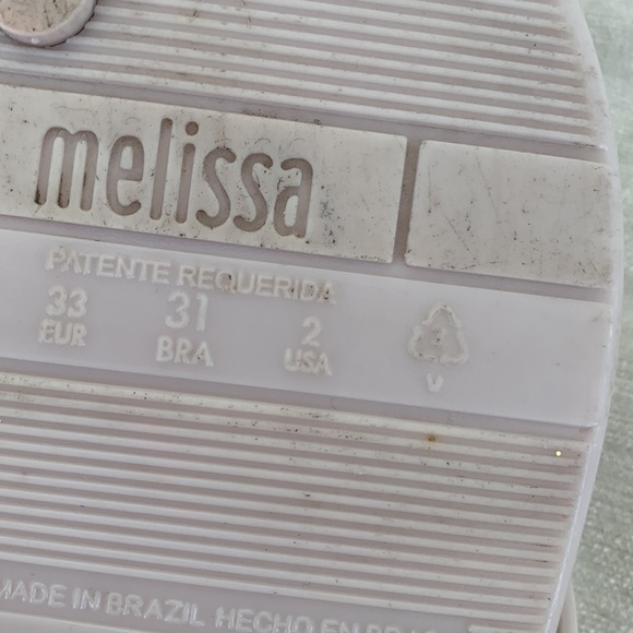 Melissa Harmonic Gold Silver Glitter Sparkle Bow Jelly Flip Flop Sandals - Picture 10 of 10